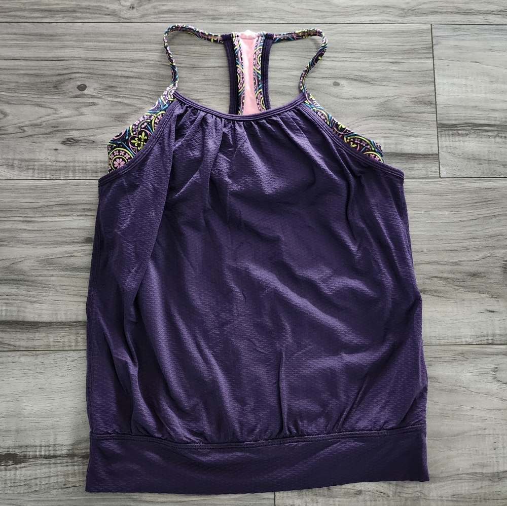 Ivivva by Lululemon Double Tank Top with Built In Bra Size 10